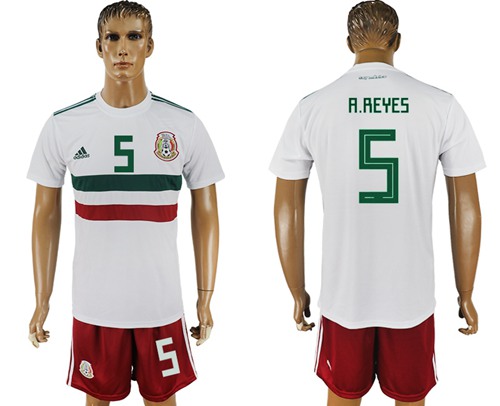 Mexico #5 A.Reyes Away Soccer Country Jersey